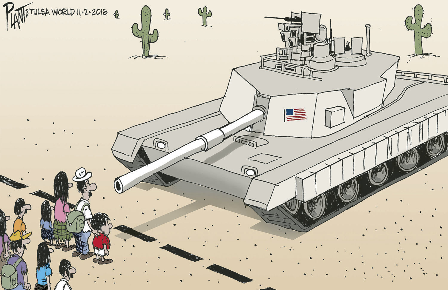 Bruce Plante Cartoon: Military at the Border